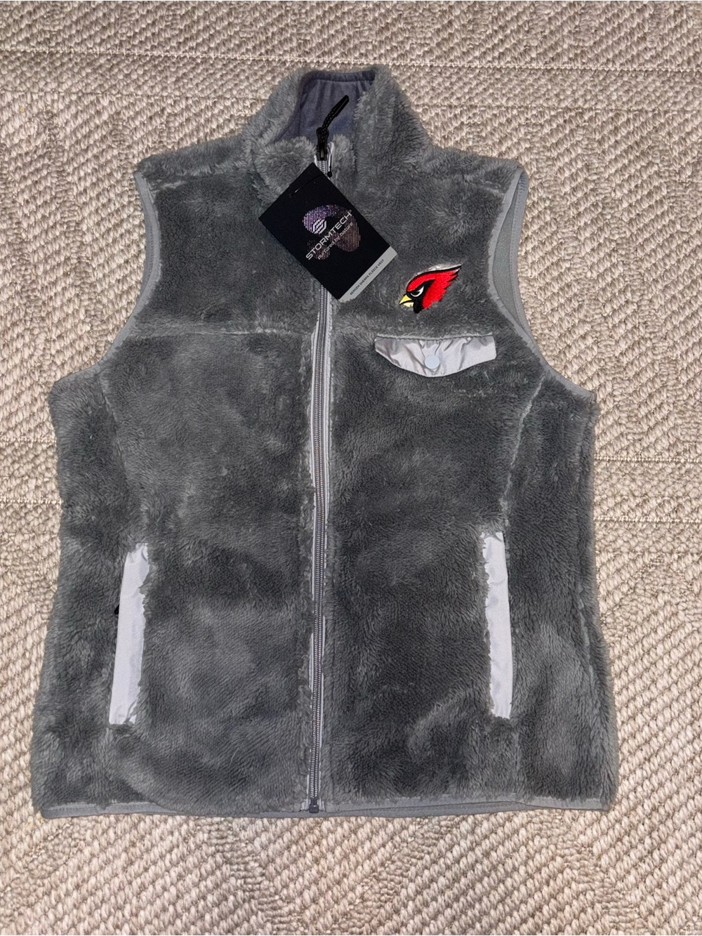 Stormtech DLV-1W Womens Gray Full Zip Fleece Vest w/Cardinals Logo Regular Fit S